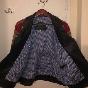 Leather and wool jacket, original designs